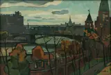 Georgy Hrapak, View of the Kremlin, 1962, Tempera on Cardboard