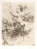 Jack Levine, Man Dreaming, Etching, Ca. 20th Century