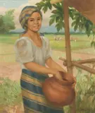 Fernando Amorsolo, Young Woman with Banga, 1967, Oil on Canvas