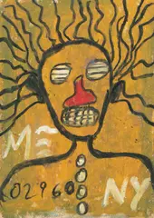 Jean-Michel Basquiat, Untitled, Acrylic, Oil And Organic Pigment on Postcard, 1982, Untitled