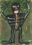 Jean-Michel Basquiat, Untitled, Acrylic, Oil And Organic Pigment on Postcard, 1982, Untitled