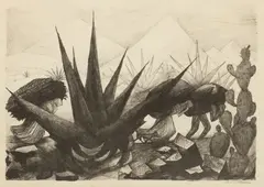 José Clemente Orozco, Maguayes Y Nopales, 1928, Lithograph on Paper