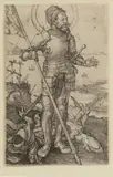 Albrecht Durer, St. George on Foot with Dragon, Engraving on Off-white Laid Paper Without Watermark, Ca. 1502 (Later Imp)