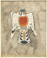 Charles Culver, Falcon, Watercolor, Pastel, And Charcoal on Paper
