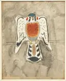 Charles Culver, Falcon, Watercolor, Pastel, And Charcoal on Paper