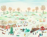 Grace A. McArthur, "Christmas Time", 1965, Oil on Canvas