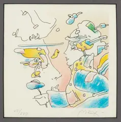 Cosmic Holiday by Peter Max, Lithograph in Colors on Paper, sold May 2025