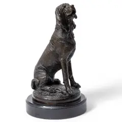 Pierre-Jules Mêne, Seated Bloodhound, Bronze Sculpture
