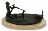 Smoking with the Spirit of the Buffalo by Charles Marion Russell, Bronze Sculpture, sold May 2025