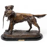 Jules Moigniez, Setter with Pheasant, Bronze Sculpture