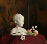 Gary David Hoffmann, Still Life with a Marble Bust, 1976, Oil on Canvas