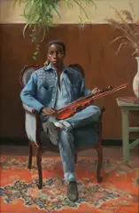 Gary David Hoffmann, Portrait of a Violinist, 1979, Oil on Canvas