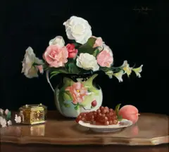 Gary David Hoffmann, Still Life with Roses, 1977, Oil on Canvas
