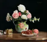 Gary David Hoffmann, Still Life with Roses, 1977, Oil on Canvas