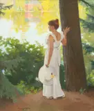 Gary David Hoffmann, Woman Standing at the River's Edge, 1976, Oil on Canvas