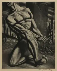 Harry Sternberg, Black And White, Aquatint "Enough"