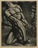 Harry Sternberg, Black And White, Aquatint "Enough"