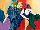 Itzchak Tarkay, Untitled, Serigraph on Paper, Reclining Woman