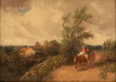 George Washington Nicholson, Untitled, Oil on Beveled Mahogany Panel