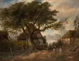 Richard Henry Nibbs, Untitled, Oil on Canvas, 1859, Cotswold Scene
