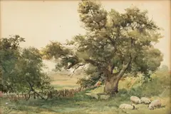 Walter Sydney Stacey, Landscape in Devonshire, Watercolor on Paper