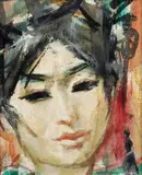 Nathan Wasserberger, Portrait of a Woman, Oil on Canvas, Ca. 1960s