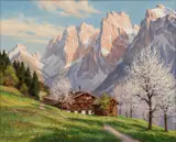 Erwin Kettemann, Alpine Scene, circa 1960, Oil on Canvas