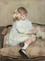 Lila Cabot Perry, Untitled, 1880-1910, Oil on Canvas Mary And Her Little Lamb
