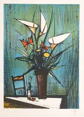 Flowers by Bernard Buffet, Lithograph on Arches Wove Paper, sold Apr 2025
