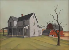 Paul Sample, Vermont Farmhouse, 1933, Oil on Canvas