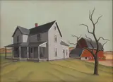 Paul Sample, Vermont Farmhouse, 1933, Oil on Canvas