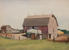 Paul Sample, Nelsons Farm, Watercolor on Illustration Board