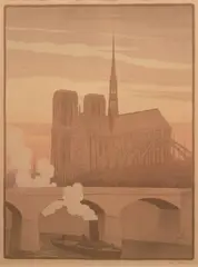 Paul Berthon, Notre Dame De Paris, circa 1899, Lithograph in Colors on Cream Wove Paper