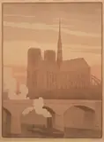 Paul Berthon, Notre Dame De Paris, circa 1899, Lithograph in Colors on Cream Wove Paper