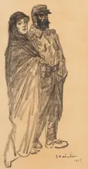 Théophile Steinlen, Courageuse, circa 1915, Lithograph on Paper