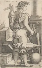 Hans Sebald Beham, Geometria, Engraving on Paper
