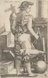 Hans Sebald Beham, Geometria, Engraving on Paper