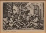 Hans Sebald Beham, Job Conversing with His Friends, Engraving on Laid Paper, Ca.