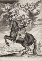 Michel Lasne, Louis XIII Astride His Andalusian, 1643, Copper Engraving