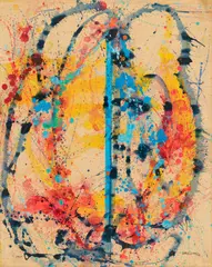 William Sylvester Gamble, Blue Vertical, 1968, Liquitex on Paper