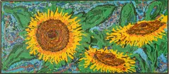 Max Shaye, Sunflower Jubilee, 1973, Encaustic with Varnish on Wood Panel