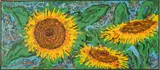 Max Shaye, Sunflower Jubilee, 1973, Encaustic with Varnish on Wood Panel