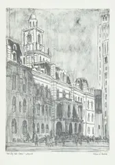 William Allison Bostick, Old City Hall - Detroit, 1960, Photolithograph on Paper
