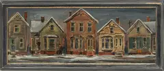 Karl Firth, Corktown, Detroit, 1954, Oil on Masonite