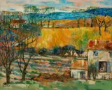 Geneviève Gascou Gavrel, French Countryside, 1970, Oil on Canvas