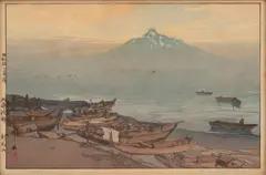 Peaceful Rishiri by Hiroshi Yoshida, circa 1930, Woodblock Print on Paper, sold Apr 2025