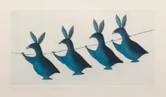 Papiara Tukiki, Birds on a Wire, 2004, Etching & Aquatint on Wove Paper
