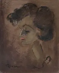 Reva Shwayder, Portrait of a Young Woman, Encaustic And Oil on Masonite