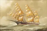 Renato Longanesi, Clipper Ship in Rough Seas, circa 1960, Oil on Canvas