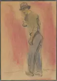 William Sanders Fanning, Portrait of a Mustached Gentleman, 1922, Pencil And Pastel Drawing on Wove Paper